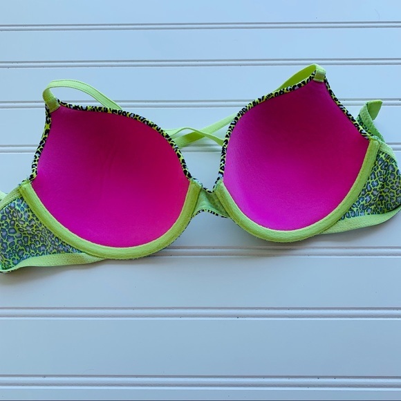 PINK 34C Neon Leopard Print Wear Everywhere Bra - Picture 5 of 5